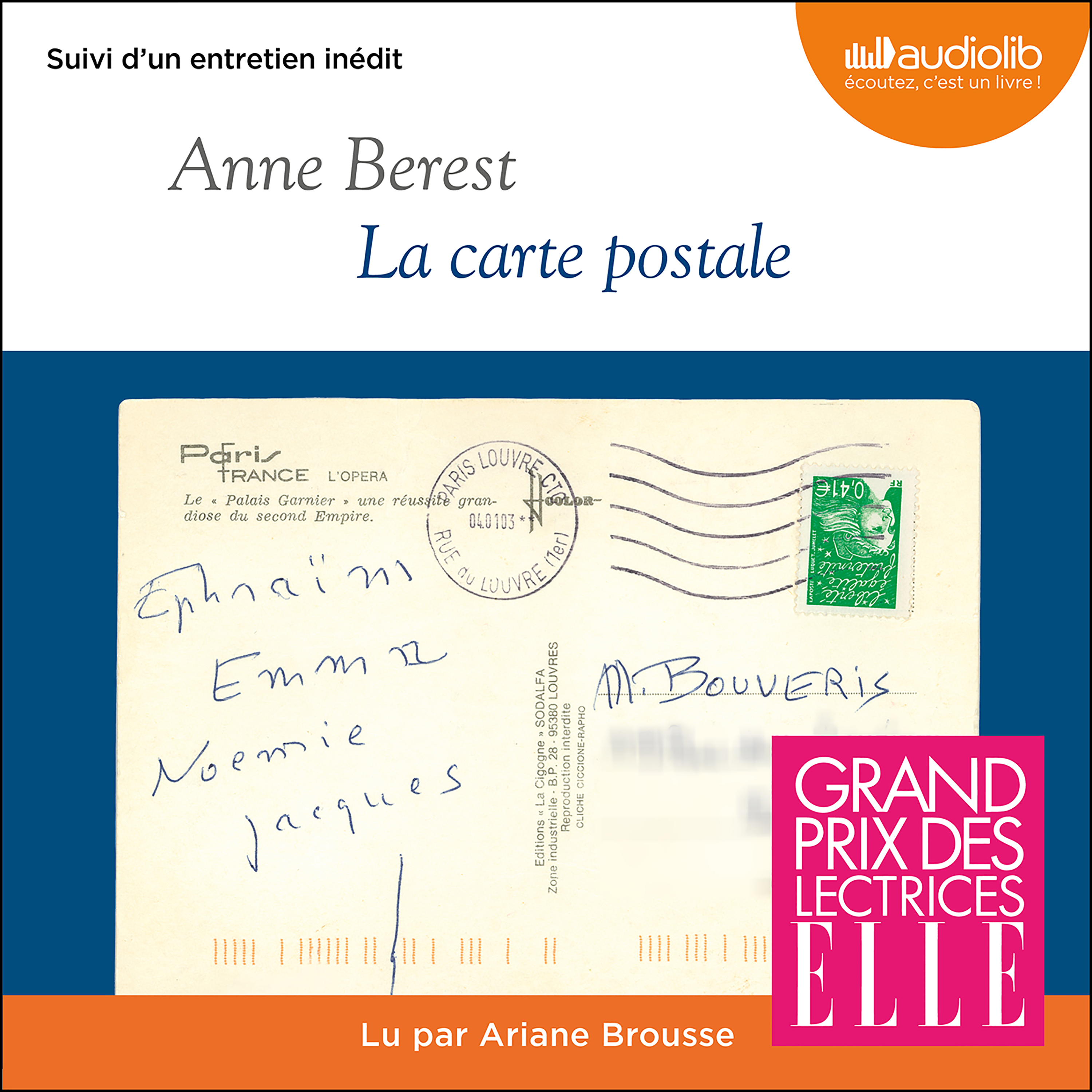Couverture du livre audio La Carte postale De Anne Berest 